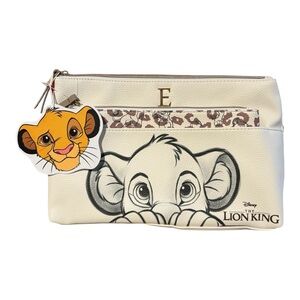 Disney Primark The Lion King Simba Initial E Makeup Bag 2 Piece Set NWT